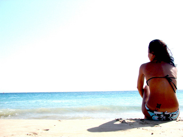 Paula en la playa